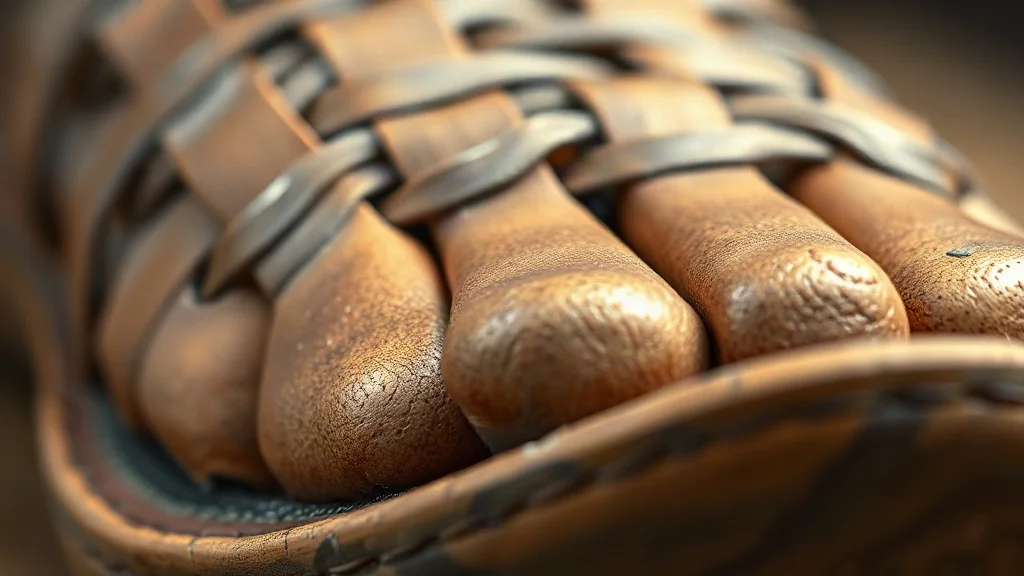Artisan leather weave and craftsmanship texture detail of Best Men's Leather Huarache Sandals for Summer Comfort & Breathability